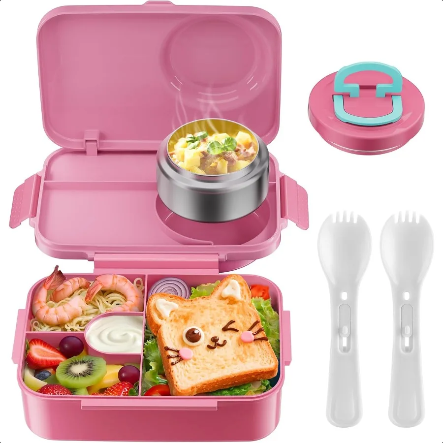 Upgraded Lunch Box with Thermo for Hot Food 1400ml Child Bento Box for with 5oz Small Thermo for Girls Boys with Fork Spoon Lea
Upgraded Lunch Box with Thermo for Hot Food 1400ml Child Bento Box for with 5oz Small Thermo for Girls Boys with Fork Spoon Lea