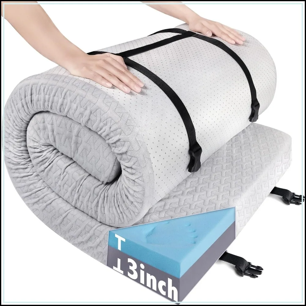 3 Inch Memory Foam Camping Mattress Pad, Waterproof, Roll Up, for Travel Truck Bed Tent
3 Inch Memory Foam Camping Mattress Pad, Waterproof, Roll Up, for Travel Truck Bed Tent