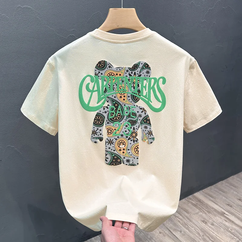 302 Chao burst short-sleeved T-shirt men's bear print half-sleeved loose hundred with the trend of five-minute sleeve men
302 Chao burst short-sleeved T-shirt men's bear print half-sleeved loose hundred with the trend of five-minute sleeve men