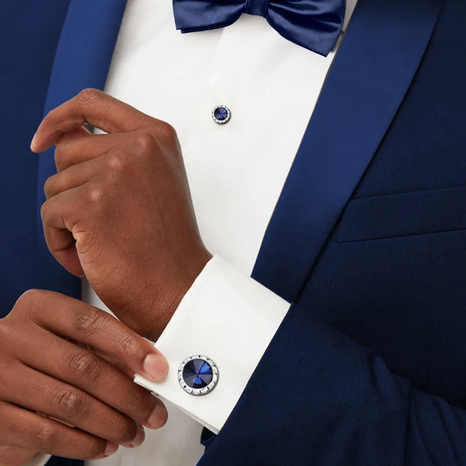 HAWSON Crystal tuxedo studs and cufflinks set for men,men's wedding business jewelry or accessories
HAWSON Crystal tuxedo studs and cufflinks set for men,men's wedding business jewelry or accessories