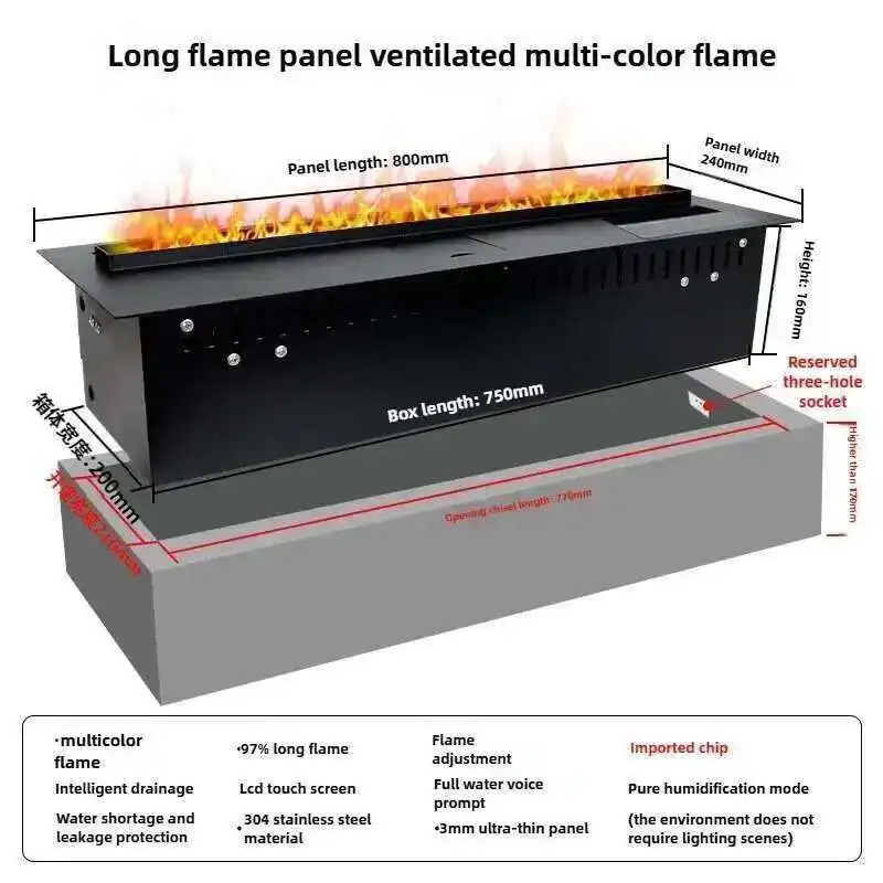 Nordic Embedded Fireplace with Fire Imitation for Living Room 3D Atomizing Fireplace Light Luxury Decorative Electric Fireplaces
Nordic Embedded Fireplace with Fire Imitation for Living Room 3D Atomizing Fireplace Light Luxury Decorative Electric Fireplaces