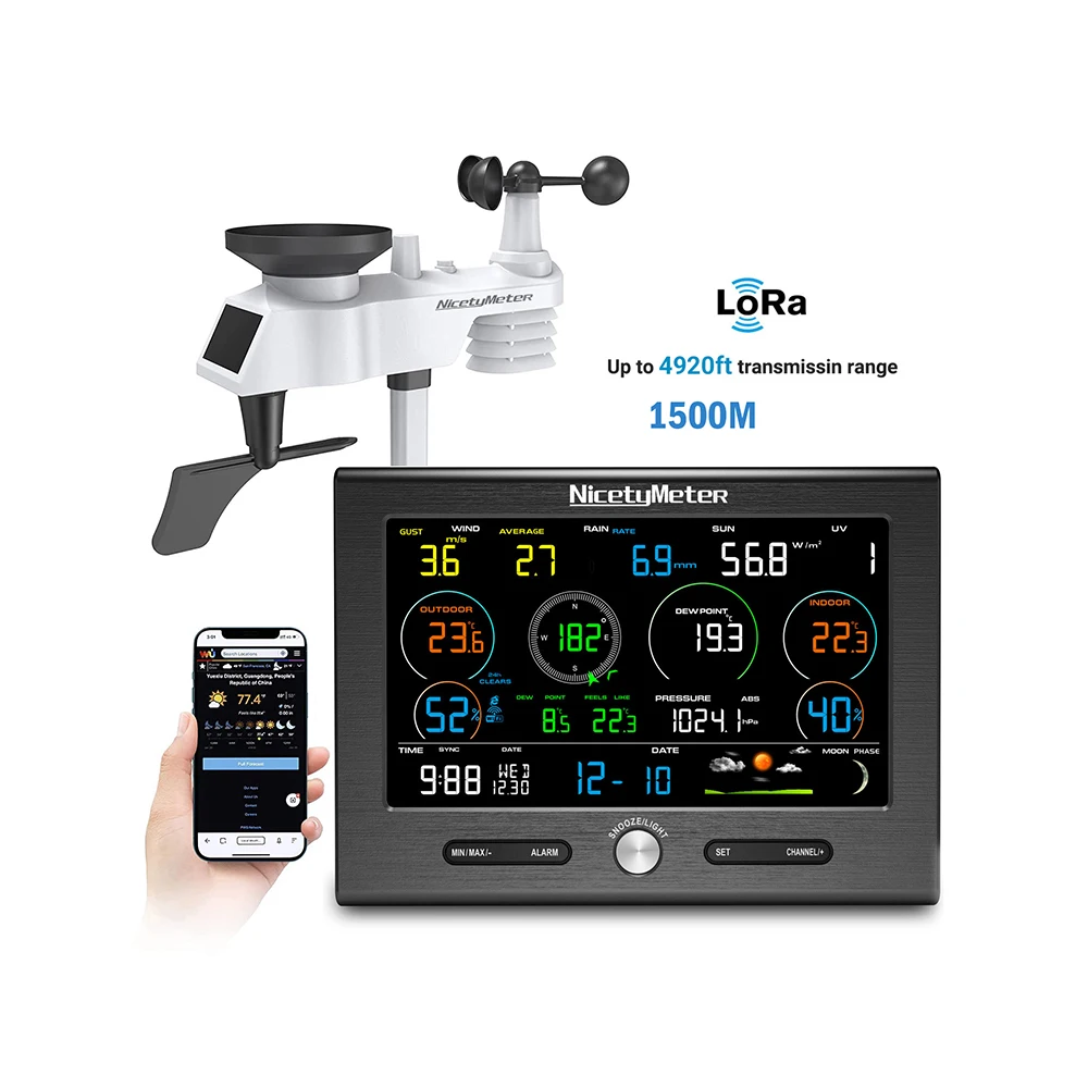 0370L LORA Smart WIFI Weather Station Transmission Distance 1500 Meters
0370L LORA Smart WIFI Weather Station Transmission Distance 1500 Meters