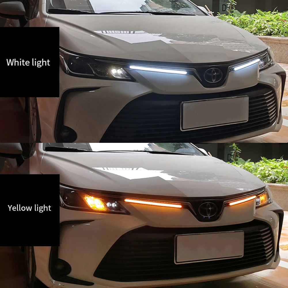 2X Автомобильные светодиодные DRL дневные ходовые огни, водонепроницаемая светодиодная лента для фар, 12 В, последовательный сигнал поворота, желтый, белый, дневные огни
2X Автомобильные светодиодные DRL дневные ходовые огни, водонепроницаемая светодиодная лента для фар, 12 В, последовательный сигнал поворота, желтый, белый, дневные огни