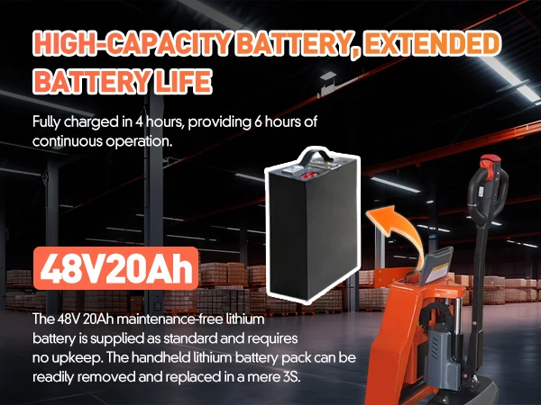 4400LBS Fully Electric Pallet Jack Truck,With 48V 20A Lithium Battery 48"x27" -US
4400LBS Fully Electric Pallet Jack Truck,With 48V 20A Lithium Battery 48"x27" -US