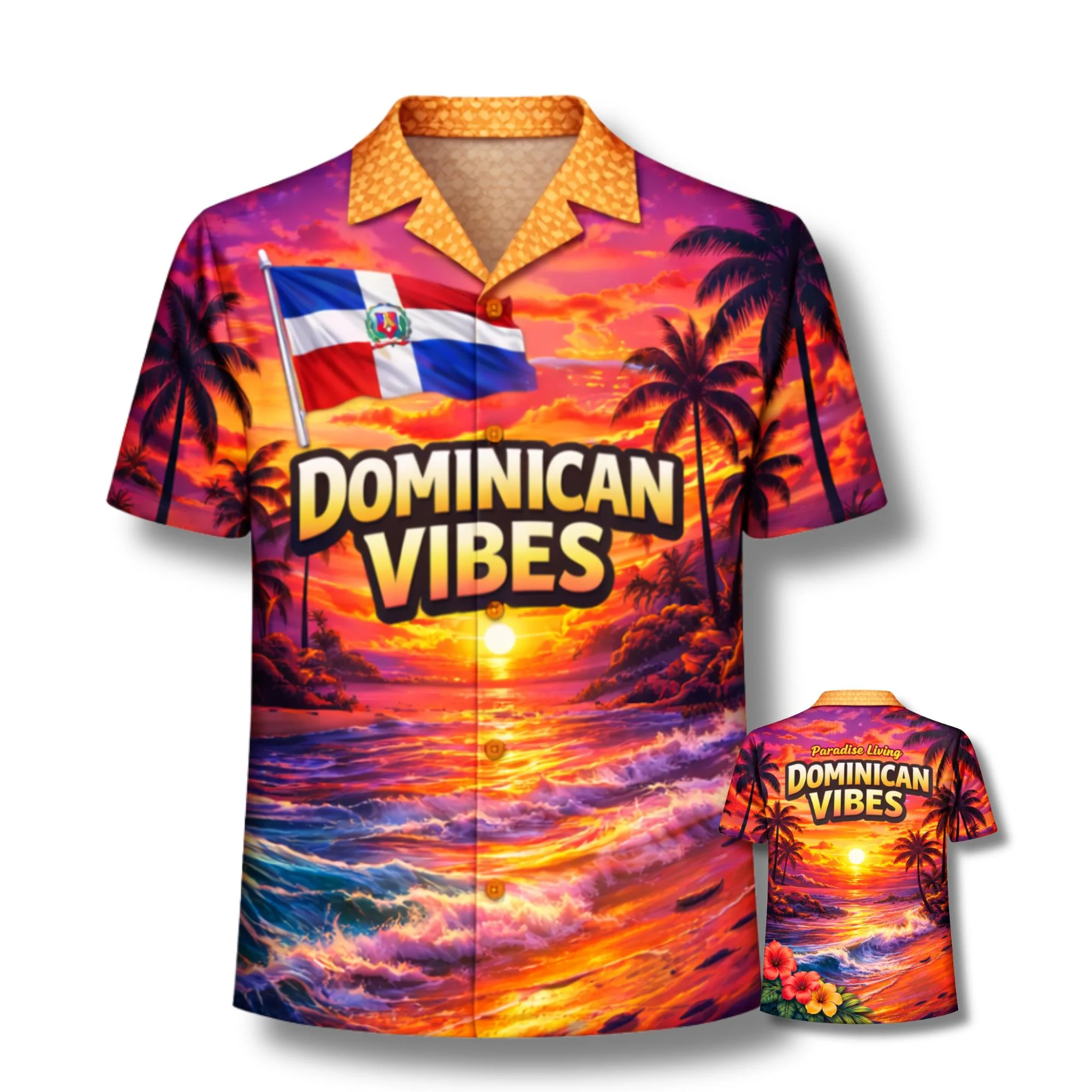 Dominican Republic Vibes Hawaiian Shirt Flag Sunset Palm Tree Beach Aloha Shirt Paradise Living Shirt For Family
Dominican Republic Vibes Hawaiian Shirt Flag Sunset Palm Tree Beach Aloha Shirt Paradise Living Shirt For Family