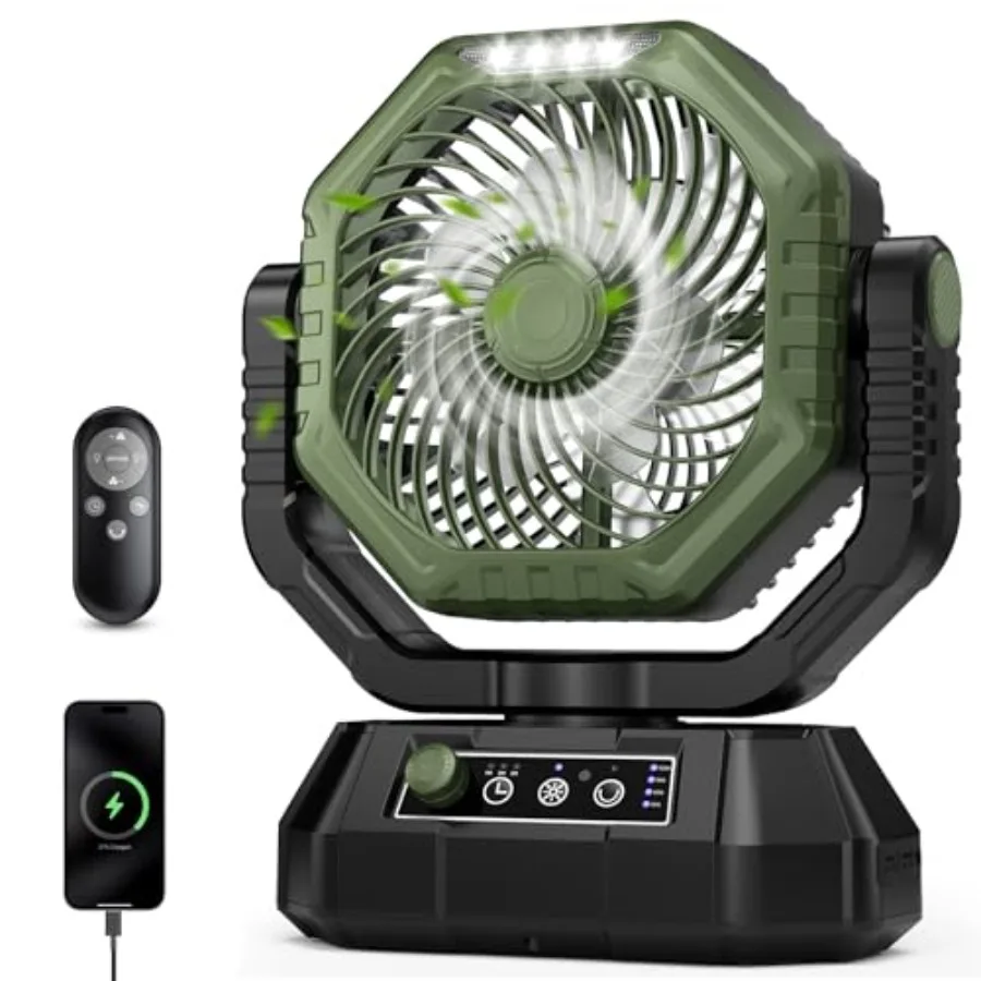 Camping Fan with Light, Remote and Oscillation, Battery Powered Hanging Tent Fan, Rechargeable Portable for Camp, Outdoor, Emer
Camping Fan with Light, Remote and Oscillation, Battery Powered Hanging Tent Fan, Rechargeable Portable for Camp, Outdoor, Emer