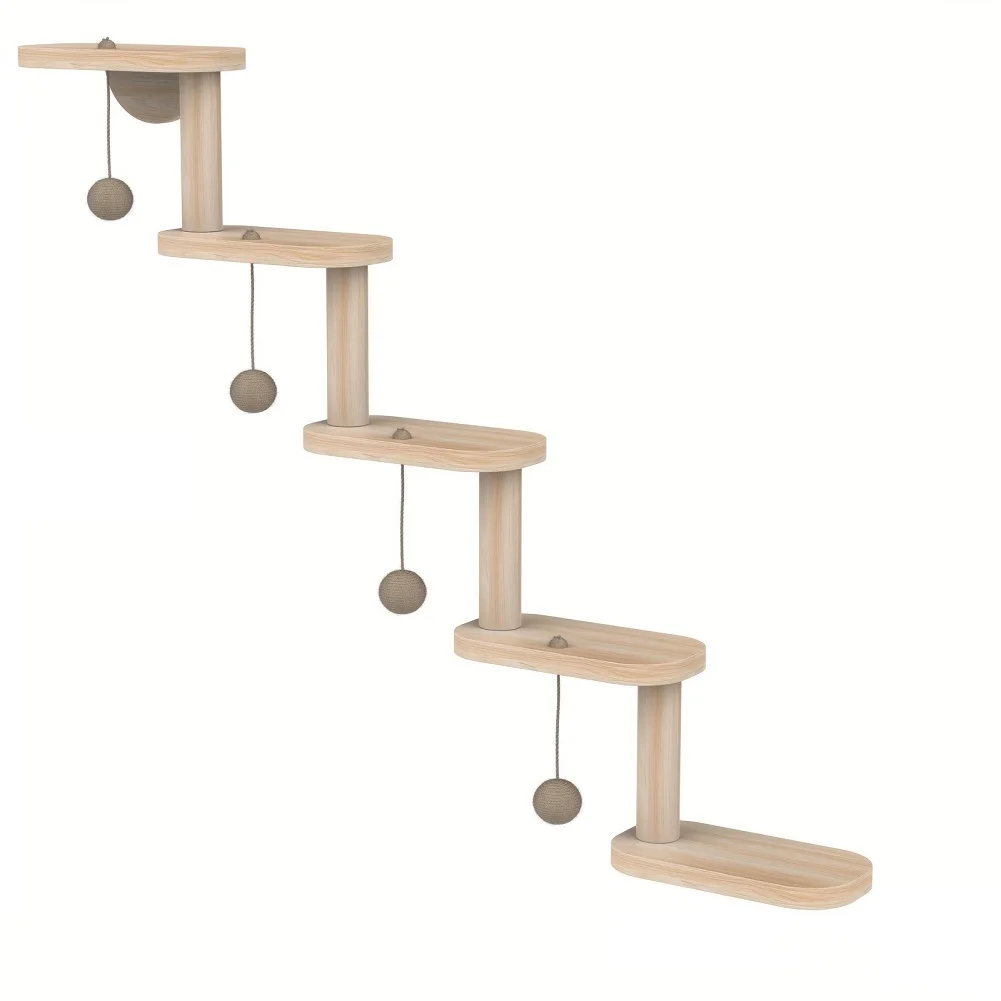 Wall Mounted Wooden Cat Climbing Frame with 5 Step Cat Climbing Shelves Wooden Cat Ladder Frame for Play Climb & Scratch
Wall Mounted Wooden Cat Climbing Frame with 5 Step Cat Climbing Shelves Wooden Cat Ladder Frame for Play Climb & Scratch
