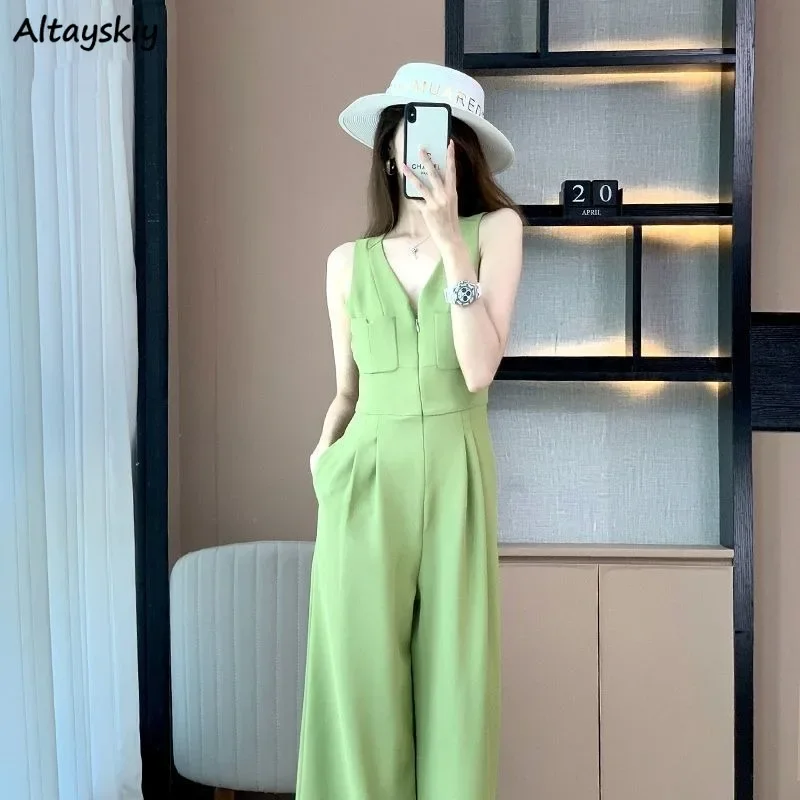 Jumpsuits Women V-neck Solid Casual Loose Simple All-match Korean Fashion Straight Y2k Clothes Designed High Street Streetwear
Jumpsuits Women V-neck Solid Casual Loose Simple All-match Korean Fashion Straight Y2k Clothes Designed High Street Streetwear