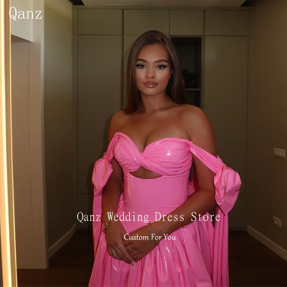 Qanz Pink Sweetheart Prom Dresses Off The Shoulder Bow Mini A Line Birthday Party Gown Vestido De Graduación De Mujer Customized
Qanz Pink Sweetheart Prom Dresses Off The Shoulder Bow Mini A Line Birthday Party Gown Vestido De Graduación De Mujer Customized
