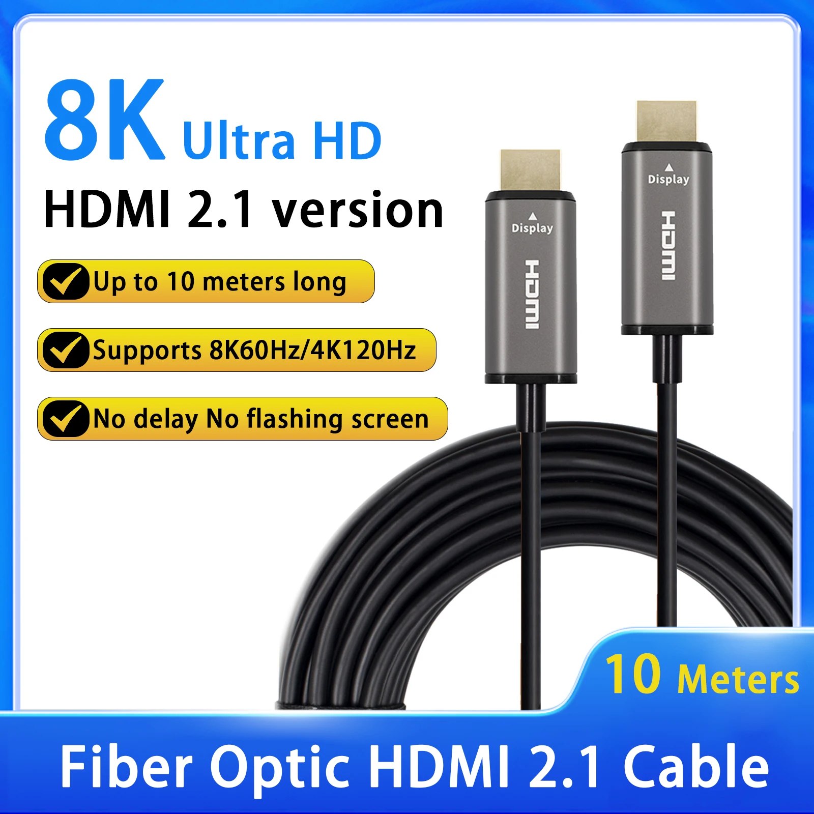 8K 10M HDMl 2.1 Fiber Optical Cable 8K 60Hz 48Gbps HDR Ultra High Speed for HD TV Box Projector Ps5 Ultra High Speed Computer
8K 10M HDMl 2.1 Fiber Optical Cable 8K 60Hz 48Gbps HDR Ultra High Speed for HD TV Box Projector Ps5 Ultra High Speed Computer