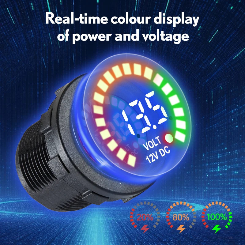 12V Voltage and dump energy Display Meter Gauge Motorcycle Car LED Digital Voltmeter WaterproofMotorbikes Cars Boats camper
12V Voltage and dump energy Display Meter Gauge Motorcycle Car LED Digital Voltmeter WaterproofMotorbikes Cars Boats camper