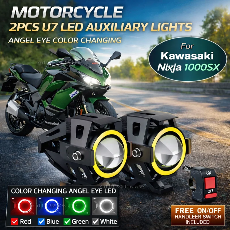 Waterproof Motorcycle LED Headlight 3000LMW U7 Motorbike LED Driving Fog Spot Light with Switch For Kawasaki Ninja 11000SX
Waterproof Motorcycle LED Headlight 3000LMW U7 Motorbike LED Driving Fog Spot Light with Switch For Kawasaki Ninja 11000SX