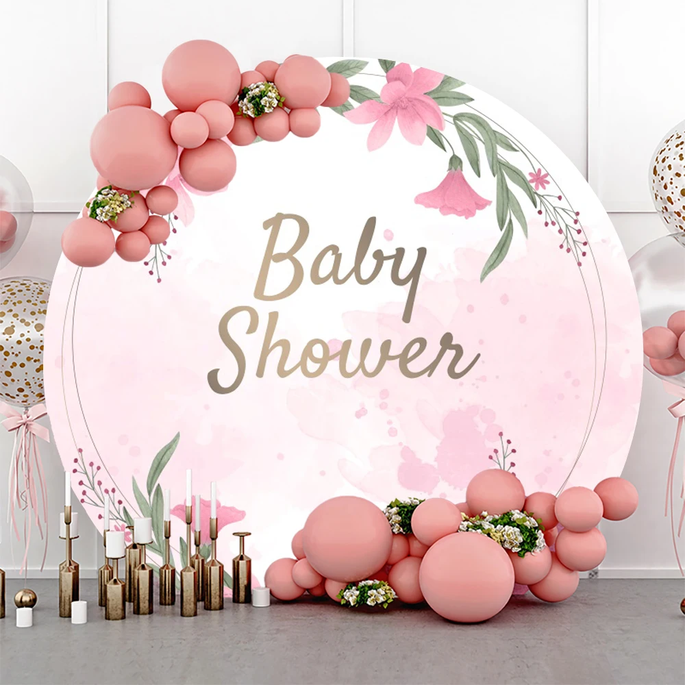 Baby Shower Round Photography Backdrop Beautiful Pink Flowers Eucalyptus Leaves Decor Kid's Birthday Custom Circular Background
Baby Shower Round Photography Backdrop Beautiful Pink Flowers Eucalyptus Leaves Decor Kid's Birthday Custom Circular Background