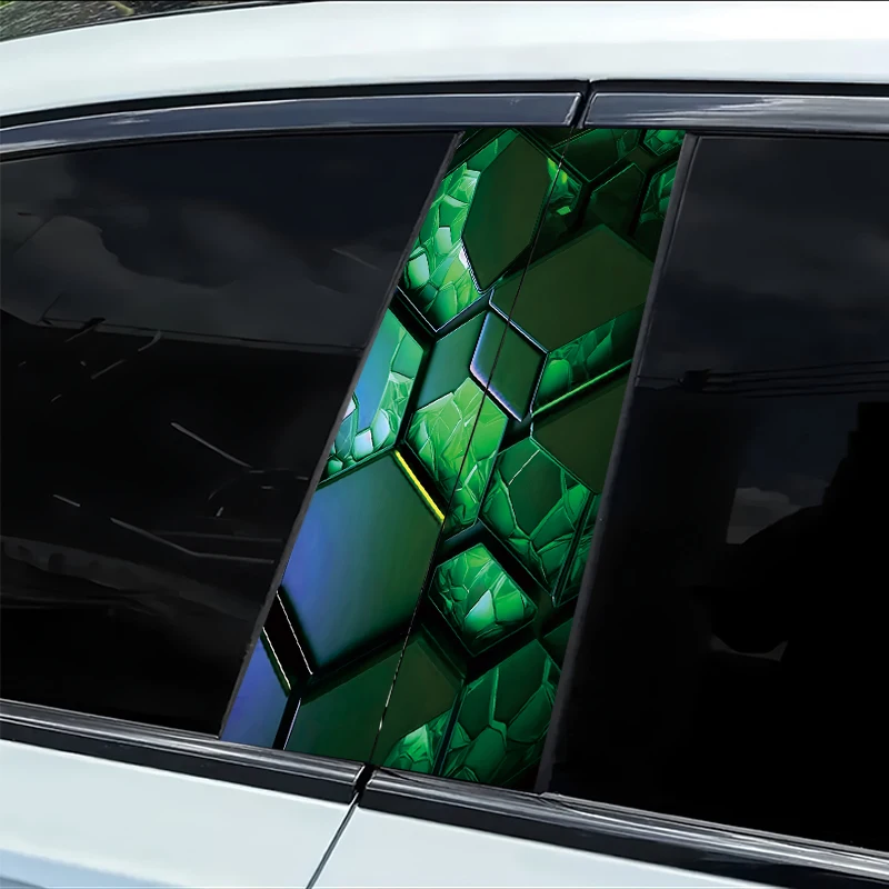 2 наклейки на B-стойку автомобиля, зеленая виниловая защитная пленка с шестиугольной решеткой
2 наклейки на B-стойку автомобиля, зеленая виниловая защитная пленка с шестиугольной решеткой