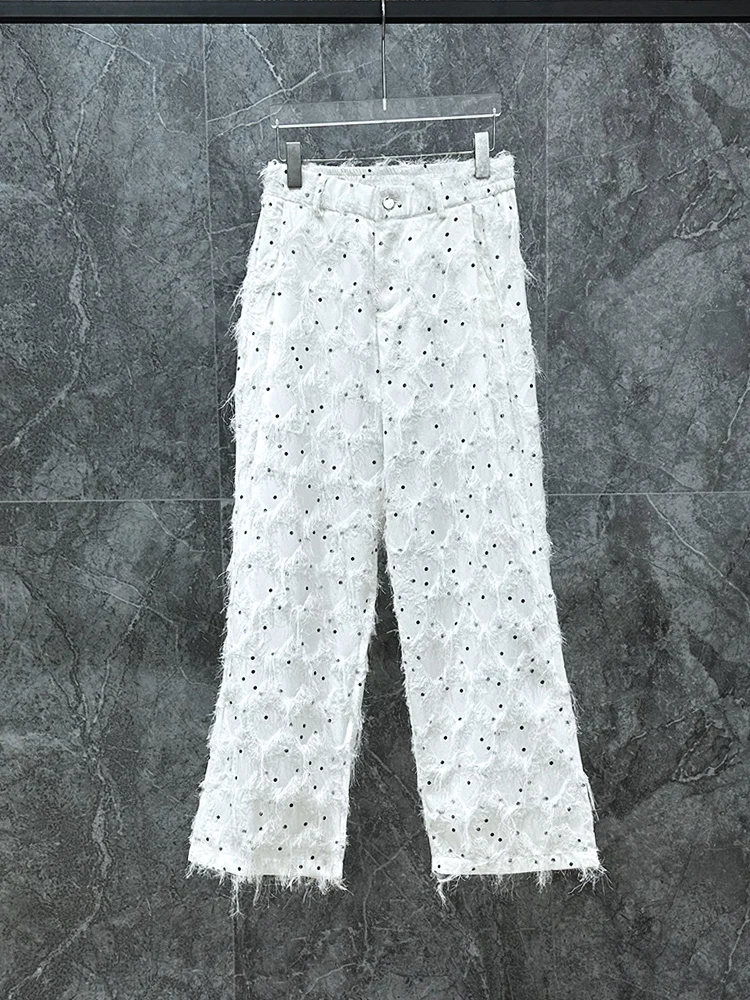 Модные мужские повседневные брюки свободного кроя с бахромой и прозрачными вставками, весна 2025, корейский стиль, для отдыха
Модные мужские повседневные брюки свободного кроя с бахромой и прозрачными вставками, весна 2025, корейский стиль, для отдыха