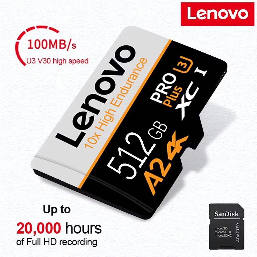 Original-Lenovo 100MB/s UHS I A1 Storage Card 16GB 32GB 64GB 128GB 256GB 512GB for Drones Cameras U3 SD Flash Card A2 Memory Ca
Original-Lenovo 100MB/s UHS I A1 Storage Card 16GB 32GB 64GB 128GB 256GB 512GB for Drones Cameras U3 SD Flash Card A2 Memory Ca