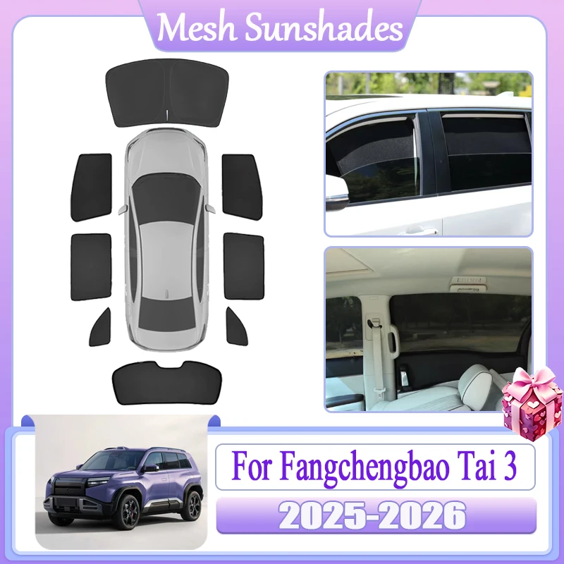 Sunshade For BYD Fangchengbao Tai 3 2025 2026 Car Mesh Side Window Shades Magnetic Sun Visors Privacy Curtains Auto Accessories
Sunshade For BYD Fangchengbao Tai 3 2025 2026 Car Mesh Side Window Shades Magnetic Sun Visors Privacy Curtains Auto Accessories