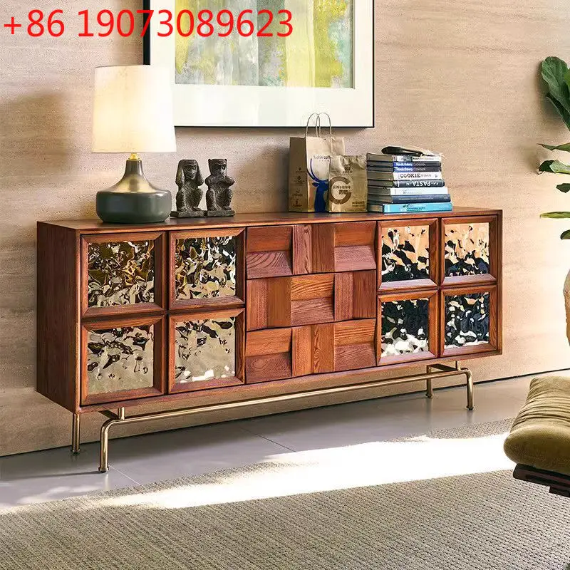 Обеденный боковой шкаф из цельного дерева, ретро-средневековый шкаф для хранения вещей, стеклянный входной шкаф для гостиной
Обеденный боковой шкаф из цельного дерева, ретро-средневековый шкаф для хранения вещей, стеклянный входной шкаф для гостиной