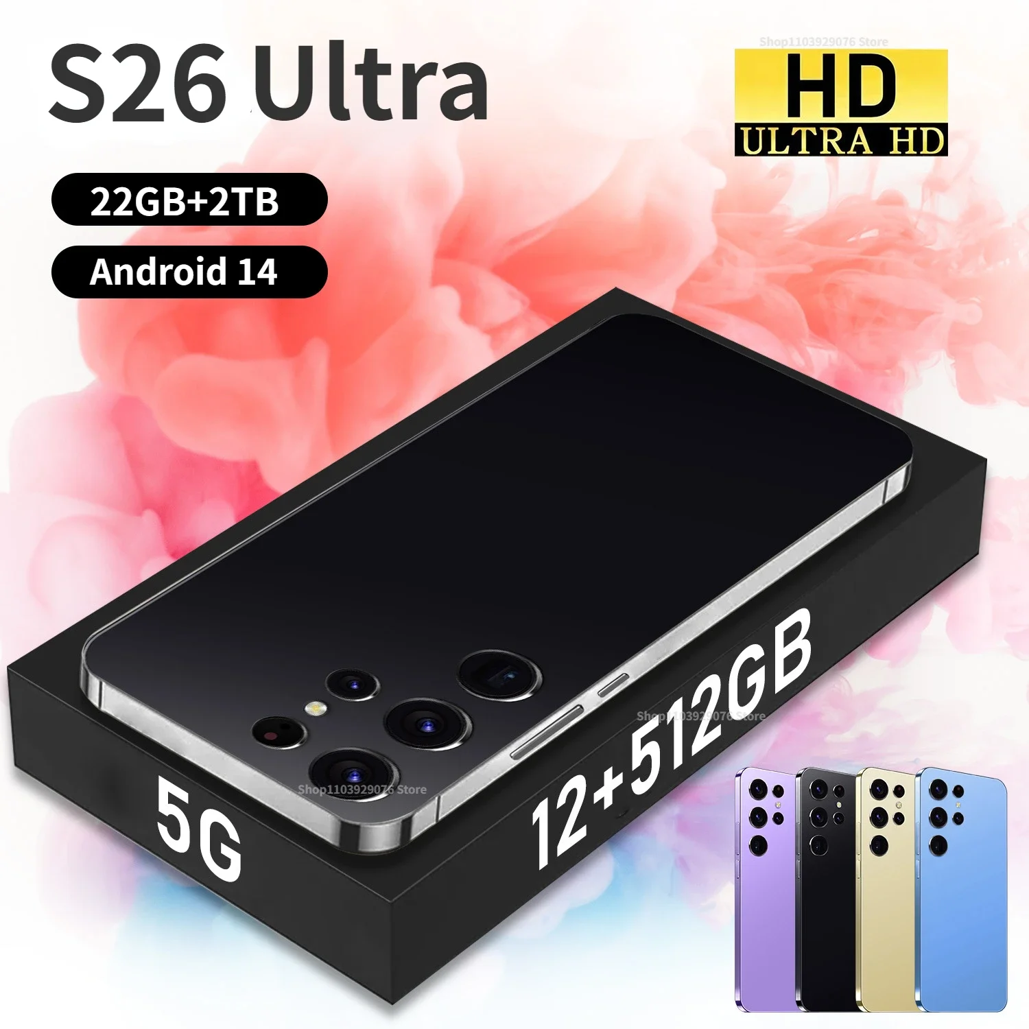 New S26 Ultra Smartphone 5G Original Android14 7.3 Inch Full Screen Face ID 22GB+2TB Mobile Phones Global Version 4G Cellphone
New S26 Ultra Smartphone 5G Original Android14 7.3 Inch Full Screen Face ID 22GB+2TB Mobile Phones Global Version 4G Cellphone