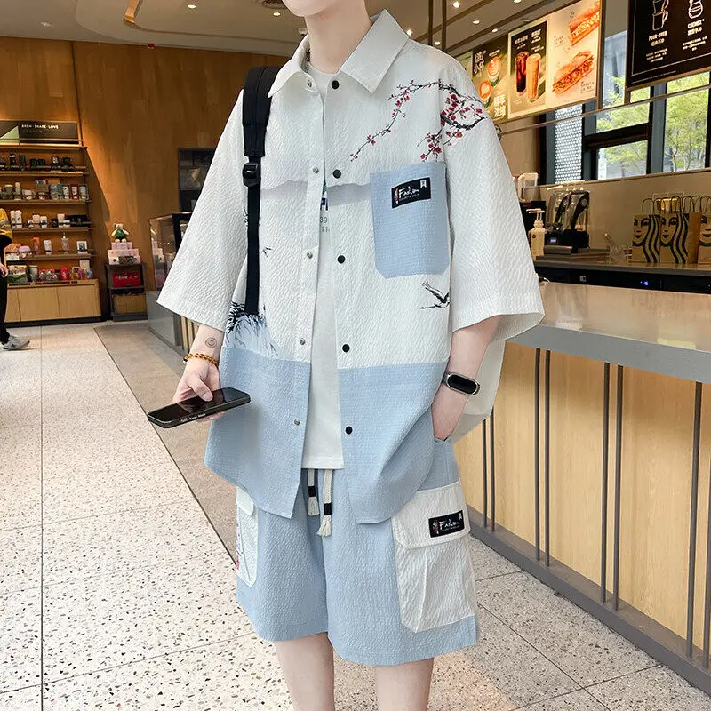 2025 Summer New Men's High Quality Fashion Trend Versatile Shirt Short Sleeve+Shorts Men's Set
2025 Summer New Men's High Quality Fashion Trend Versatile Shirt Short Sleeve+Shorts Men's Set