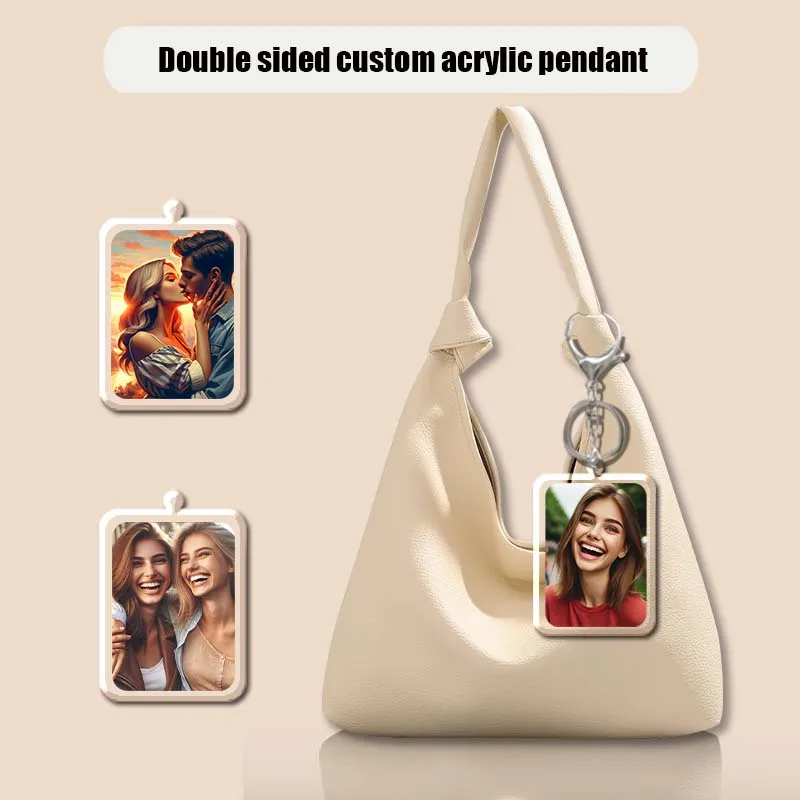 Customized photo rectangular acrylic keychain, keybag pendant decoration
Customized photo rectangular acrylic keychain, keybag pendant decoration