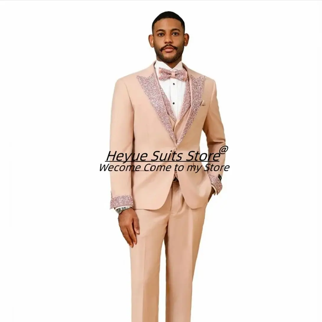 Мужские костюмы Slim Fit по индивидуальному заказу, высококачественные блестящие бриллианты, пиковые лацканы, свадебные смокинги для жениха, комплекты из 3 предметов, мужские пиджаки для выпускного вечера, Ropa Hombre
Мужские костюмы Slim Fit по индивидуальному заказу, высококачественные блестящие бриллианты, пиковые лацканы, свадебные смокинги для жениха, комплекты из 3 предметов, мужские пиджаки для выпускного вечера, Ropa Hombre