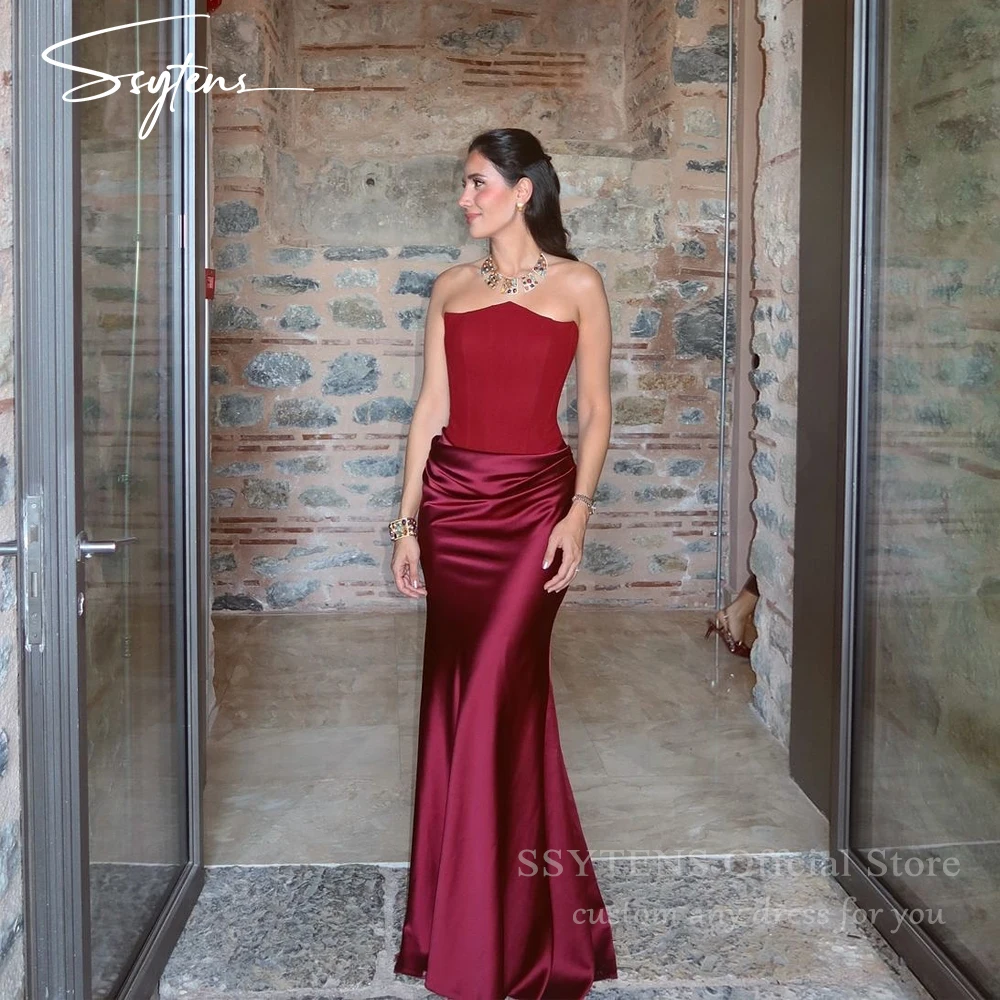 SSYTENS Saudi Burgundy Evening Dresses Woman Customized Elegant Mermaid Prom Party Gown Long Wedding Satin Formal Occasion Dress
SSYTENS Saudi Burgundy Evening Dresses Woman Customized Elegant Mermaid Prom Party Gown Long Wedding Satin Formal Occasion Dress