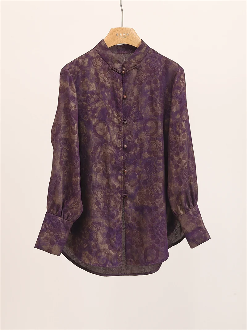 Ретро-блузка из шелка с вышивкой, женская, с воротником-стойкой, повседневная, универсальная, в новом китайском стиле, с длинными рукавами, на одной пуговице
Ретро-блузка из шелка с вышивкой, женская, с воротником-стойкой, повседневная, универсальная, в новом китайском стиле, с длинными рукавами, на одной пуговице