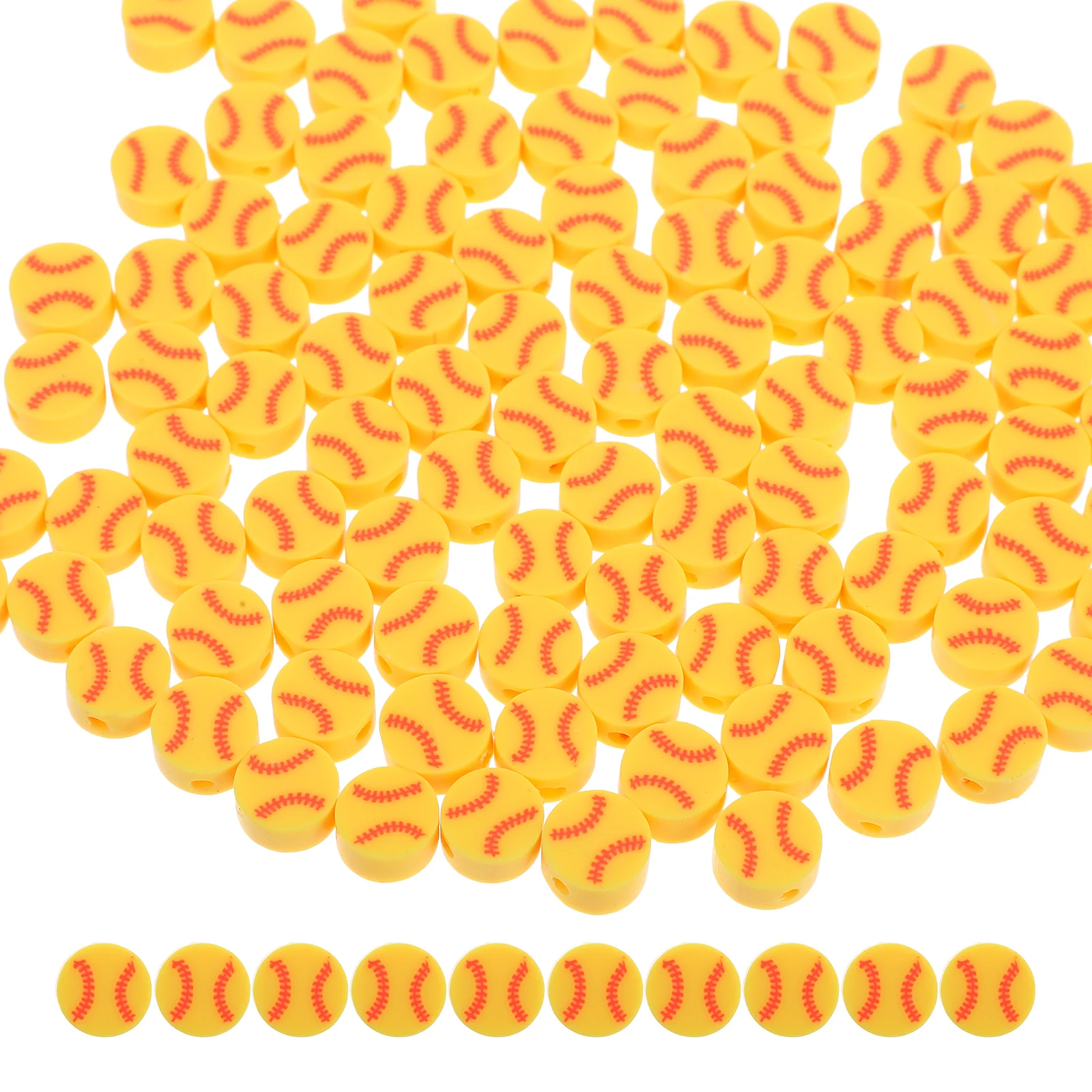 Soft Ceramic Beads Bracelet Baseball Charms Material Yellow Polymer Clay for Jewelry Making 
Soft Ceramic Beads Bracelet Baseball Charms Material Yellow Polymer Clay for Jewelry Making