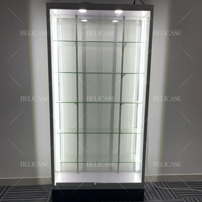 Customized. Boutique Store Glass Cabinet Display Wig Display Show with Led light Aluminum Frame Wooden Base Glass Display S
Customized. Boutique Store Glass Cabinet Display Wig Display Show with Led light Aluminum Frame Wooden Base Glass Display S