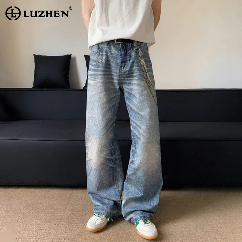 LUZHEN Fashion Gradient Washed Loose Straight Casual Jeans Men's 2025 Casual Original Trendy Handsome Korean Denim Pants JY3103 
LUZHEN Fashion Gradient Washed Loose Straight Casual Jeans Men's 2025 Casual Original Trendy Handsome Korean Denim Pants JY3103