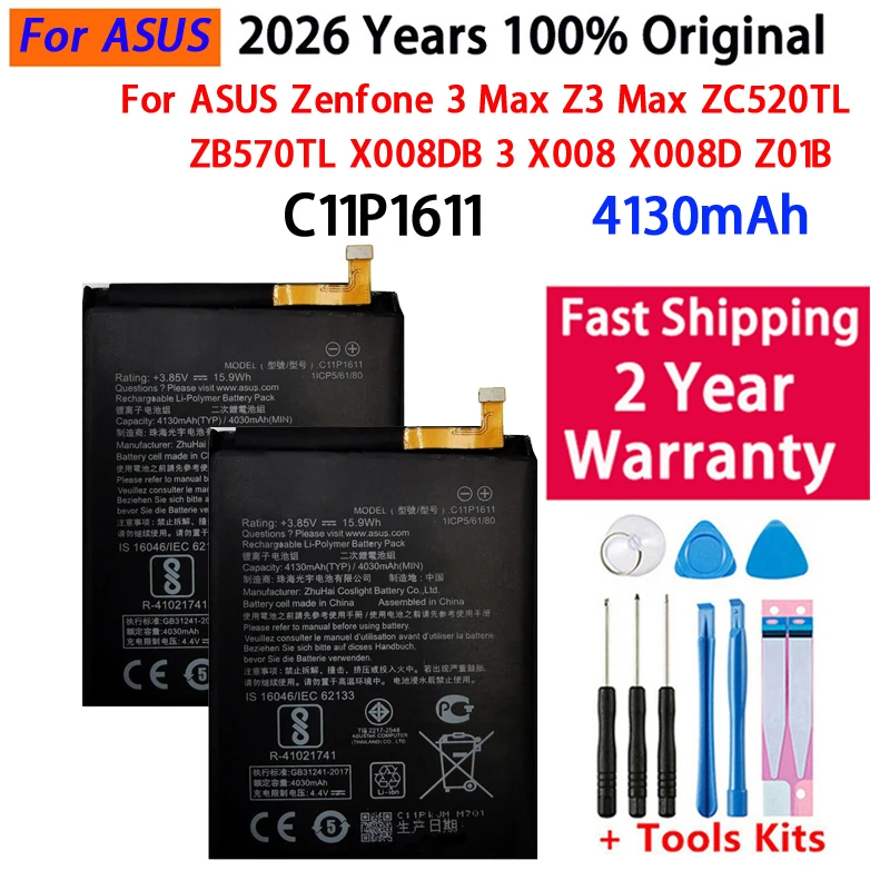 100% Original Battery For ASUS Zenfone 3 Max Z3 Max ZC520TL X008DB 3 X008 X008D X018DC Z01B ZB570TL C11P1611 4130mAh Batteries
100% Original Battery For ASUS Zenfone 3 Max Z3 Max ZC520TL X008DB 3 X008 X008D X018DC Z01B ZB570TL C11P1611 4130mAh Batteries