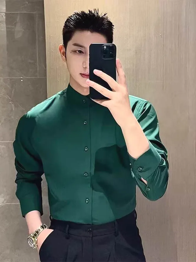 Ele Long Sve Ice Silk irt Men's Tailored Fit Workwear Sle Stand Collar Iron Free Faionable Youth Casual irt
Ele Long Sve Ice Silk irt Men's Tailored Fit Workwear Sle Stand Collar Iron Free Faionable Youth Casual irt