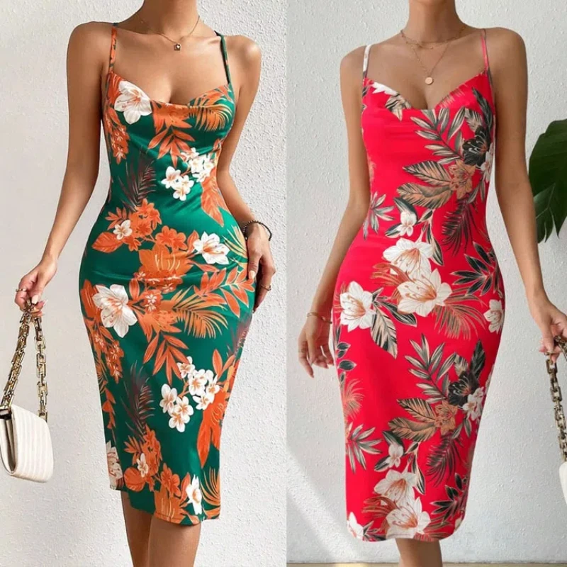 2025 New European and American Women's Summer Sexy Side Slit Print Halter Dress Women's Clothing Skirt Dresses
2025 New European and American Women's Summer Sexy Side Slit Print Halter Dress Women's Clothing Skirt Dresses
