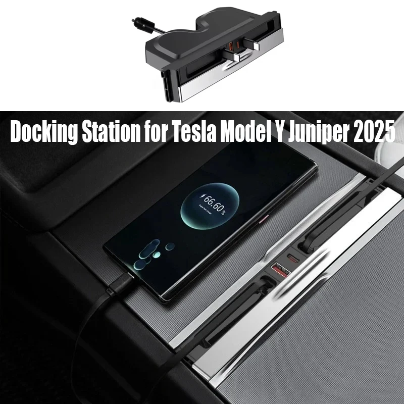 Docking Station for Tesla Model Y Juniper 2025 65W PD Hub Quick Charger USB Extension Center Console Smart Sensor New Model 3
Docking Station for Tesla Model Y Juniper 2025 65W PD Hub Quick Charger USB Extension Center Console Smart Sensor New Model 3
