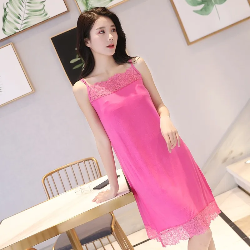 Soft Modal Spaghetti Strap Sleeveless Backless Nightdress Sexy Lace Mini Sleeep Dress Plus Size Women Party Night Dresses 2023
Soft Modal Spaghetti Strap Sleeveless Backless Nightdress Sexy Lace Mini Sleeep Dress Plus Size Women Party Night Dresses 2023