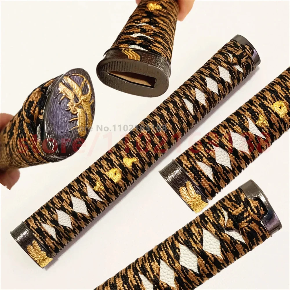 26CM Unique Handle Tsuka Alloy Fuchi Kashira Menuki Patrs For Japanese Sword Samurai Katana TSUKA Yellow Black Ito W Dragonfly
26CM Unique Handle Tsuka Alloy Fuchi Kashira Menuki Patrs For Japanese Sword Samurai Katana TSUKA Yellow Black Ito W Dragonfly