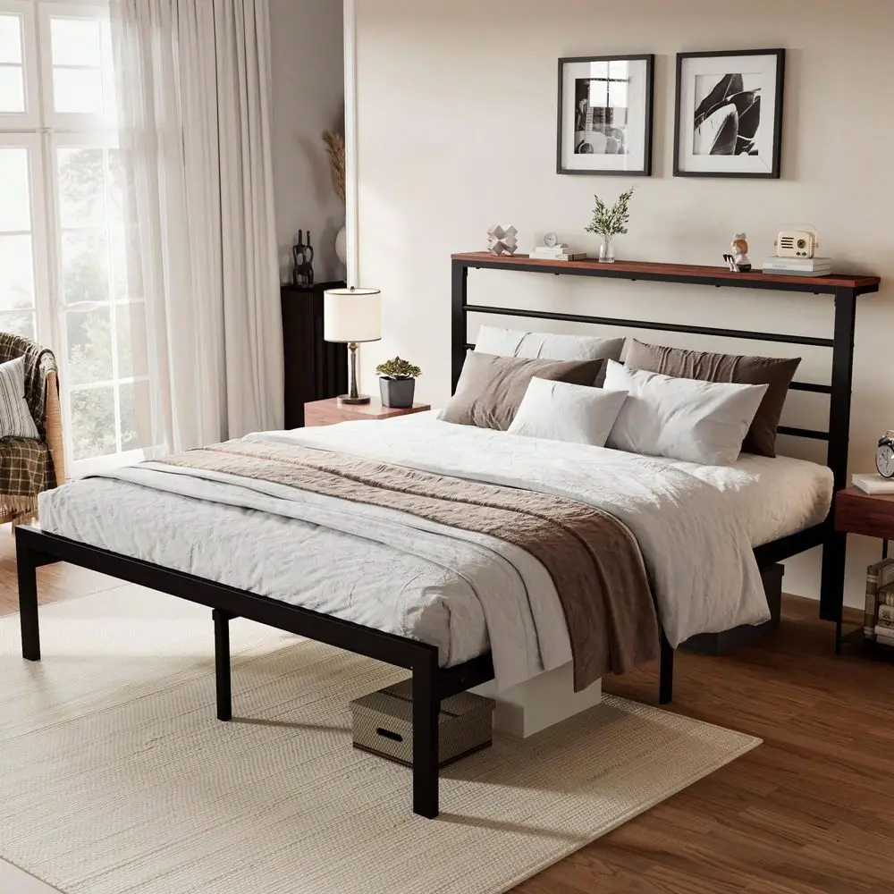 Twin Full Queen King Size Bed Frame With Headboard Shelf, Heavy Duty Platform Bed Frame With Strong Metal Foundation, No Box Sp
Twin Full Queen King Size Bed Frame With Headboard Shelf, Heavy Duty Platform Bed Frame With Strong Metal Foundation, No Box Sp