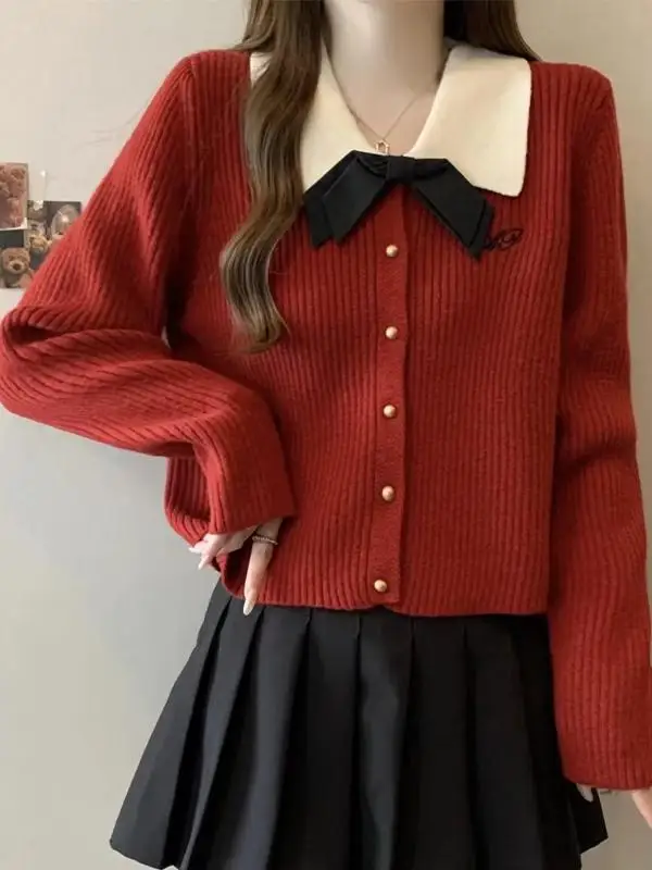 Sweet Bowtie Knitted Open Cardigan Women's Sle Autumn Faion Collar andeur Sweater Fiber Blend Long Sve Top
Sweet Bowtie Knitted Open Cardigan Women's Sle Autumn Faion Collar andeur Sweater Fiber Blend Long Sve Top