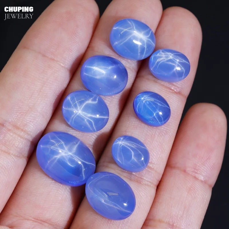 Premium Blue Oval Cut Lab Grown Sapphire Flat Bottom Cabochon Six Ray Star Cultivate Sapphire Loose Gemstone For Jewelry Making
Premium Blue Oval Cut Lab Grown Sapphire Flat Bottom Cabochon Six Ray Star Cultivate Sapphire Loose Gemstone For Jewelry Making