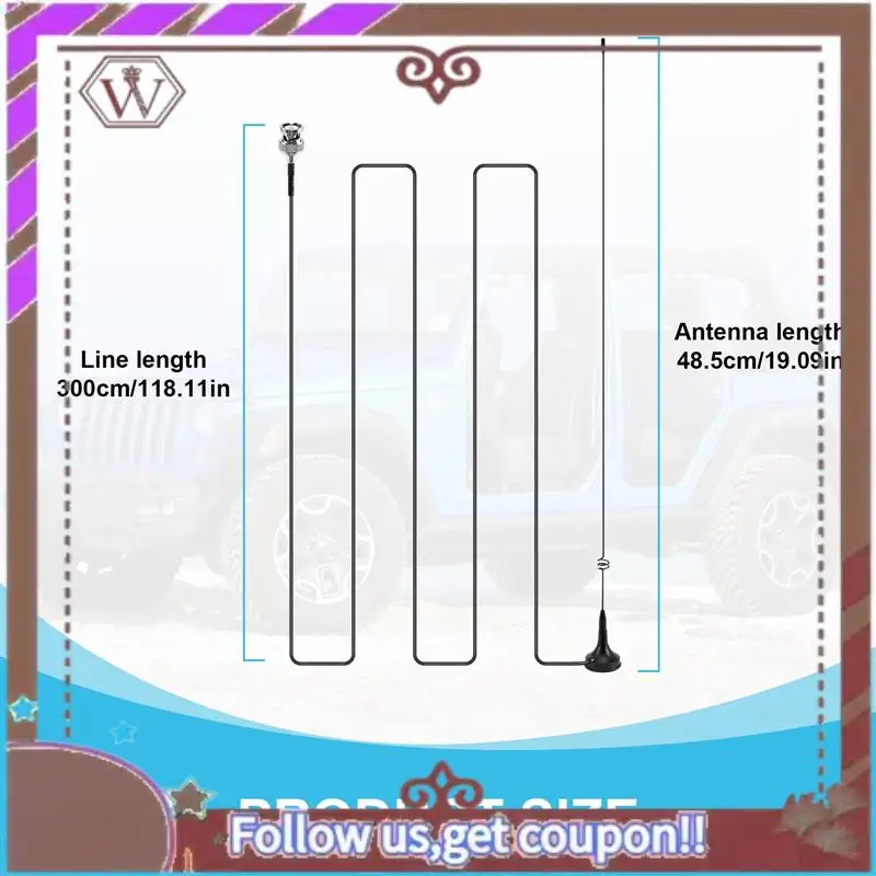 A57E-BNC-M UHF+VHF Vehicle-Mounted Antenna For NAGOYA UT-108UV Kenwood YAESU BAOFENG
A57E-BNC-M UHF+VHF Vehicle-Mounted Antenna For NAGOYA UT-108UV Kenwood YAESU BAOFENG