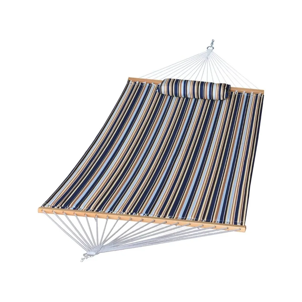 Quilted Fabric Double Hammock with Pillow, Heavy Duty Hardwood Spreader Bar, Hammocks for Outside, 450-pound Capacity
Quilted Fabric Double Hammock with Pillow, Heavy Duty Hardwood Spreader Bar, Hammocks for Outside, 450-pound Capacity