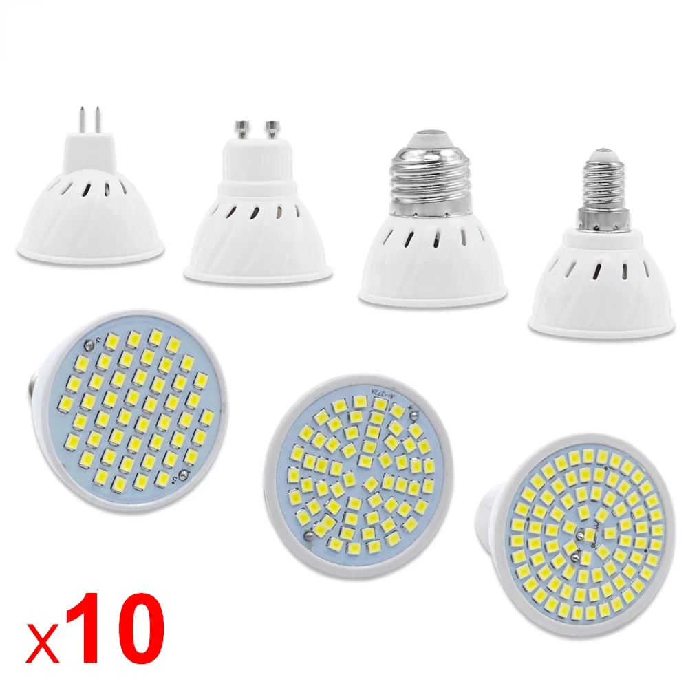 10Pcs/Lot GU10 MR16 LED E27 E14 LED Lamp Spotlight Bulb AC 220V 240V 48 60 80 LEDs Bombillas Ampoule Lamparas LED Bulb Indoor Gu
10Pcs/Lot GU10 MR16 LED E27 E14 LED Lamp Spotlight Bulb AC 220V 240V 48 60 80 LEDs Bombillas Ampoule Lamparas LED Bulb Indoor Gu