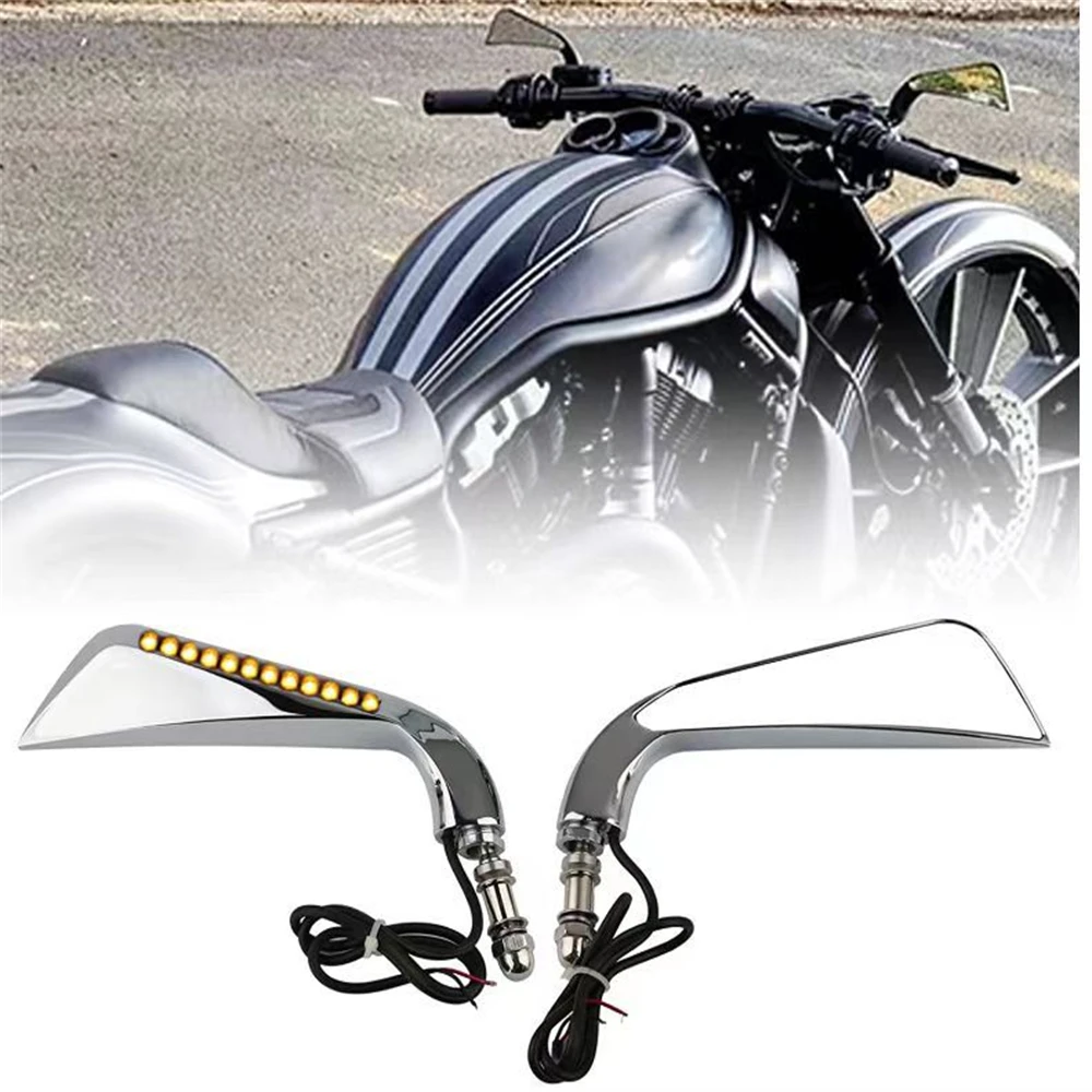 1Pair Axe Style Aluminum Rearview Mirror Left and Rigt LED Turn Signals Chrome & Black For Davidson 5/16 Inch Thread
1Pair Axe Style Aluminum Rearview Mirror Left and Rigt LED Turn Signals Chrome & Black For Davidson 5/16 Inch Thread