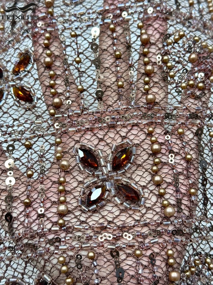Madison Latest Beaded Lace Fabric Stones African Lace Fabric 2026 High Quality Sequins Mesh Lace Fabric For Wedding Dress
Madison Latest Beaded Lace Fabric Stones African Lace Fabric 2026 High Quality Sequins Mesh Lace Fabric For Wedding Dress
