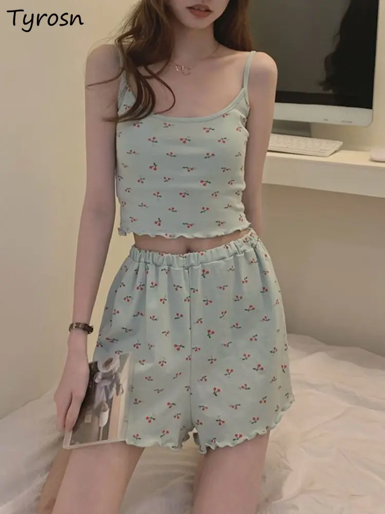 Pajama Sets Women Sweet Design Soft Leisure Sleepwear Summer Sleeveless Tender Print Students Fashion Home Daily Cozy Simple New
Pajama Sets Women Sweet Design Soft Leisure Sleepwear Summer Sleeveless Tender Print Students Fashion Home Daily Cozy Simple New