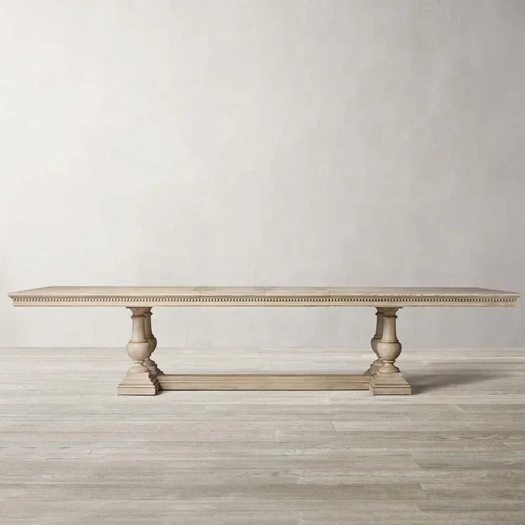 Hot Sales French Dining Room Furniture Pedestal Rectangle Solid Wood Dinning Table Set For 6/8/10/12 With Chairs
Hot Sales French Dining Room Furniture Pedestal Rectangle Solid Wood Dinning Table Set For 6/8/10/12 With Chairs