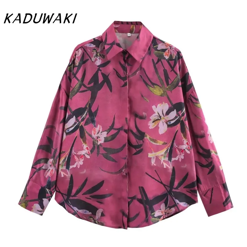 KADUWAKI Summer Women Trends Y2k Fashion All-match Lapel Long-sleeved Satin Textured Print Casual Shirts Female Clothing Camisas
KADUWAKI Summer Women Trends Y2k Fashion All-match Lapel Long-sleeved Satin Textured Print Casual Shirts Female Clothing Camisas