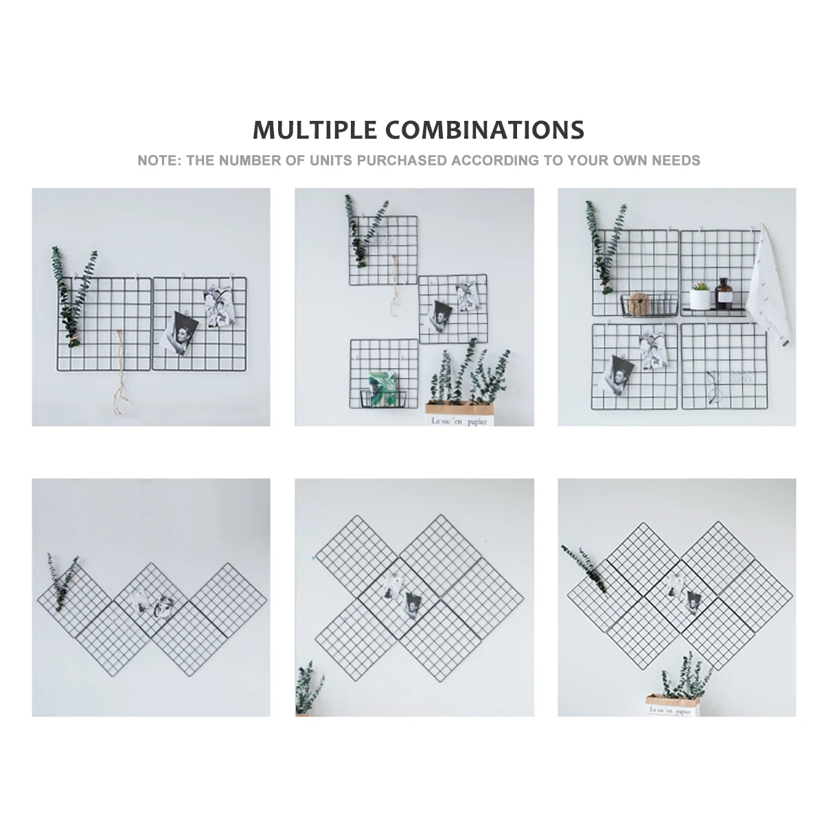 Hanging Photo Frame Metal Wall Mesh Grid Bedroom Living Room Iron Photos Storage Rack Home DIY Decoration (Black)
Hanging Photo Frame Metal Wall Mesh Grid Bedroom Living Room Iron Photos Storage Rack Home DIY Decoration (Black)