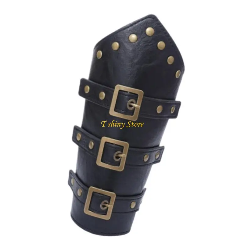 N58F 2lots Handmade Leather Wrist Bracers Durability PU Leather Steampunk Arm Cuffs for Historical Reenactment
N58F 2lots Handmade Leather Wrist Bracers Durability PU Leather Steampunk Arm Cuffs for Historical Reenactment